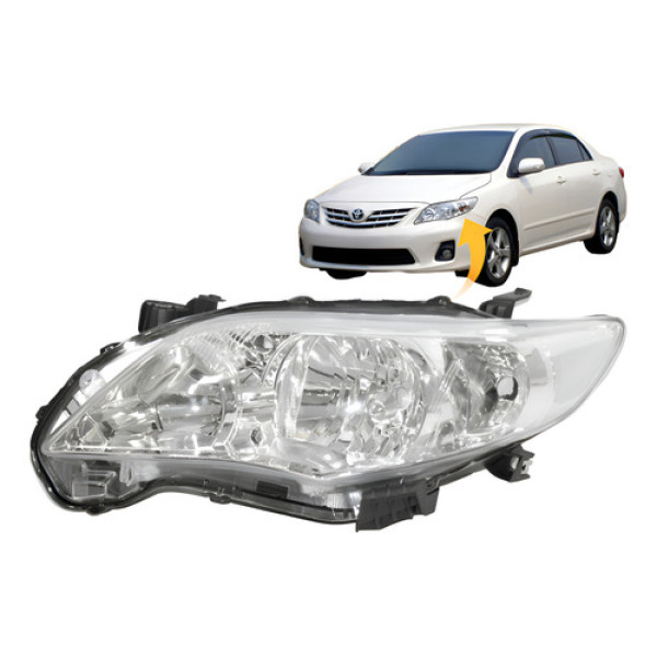 Farol Toyota Corolla 2012 2013 2014 Lado Esquerdo Cromado