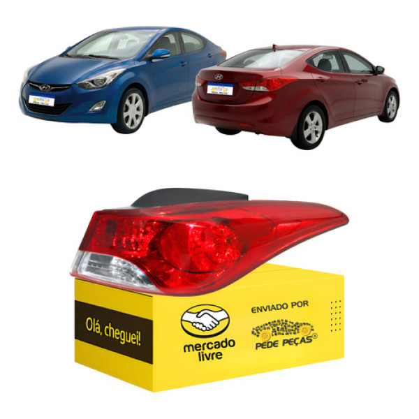 Lanterna Elantra 2012 2013 2014 2015 Gls Nova L.d Direito/passageiro Vermelho