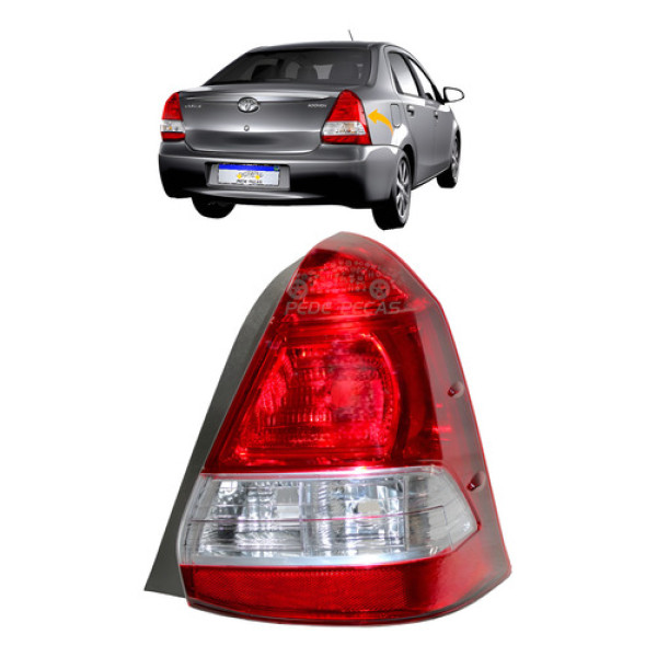 Lanterna Toyota Etios Sedan 2013 2014 2015 2016 2017 2018 Ld Direito Vermelho