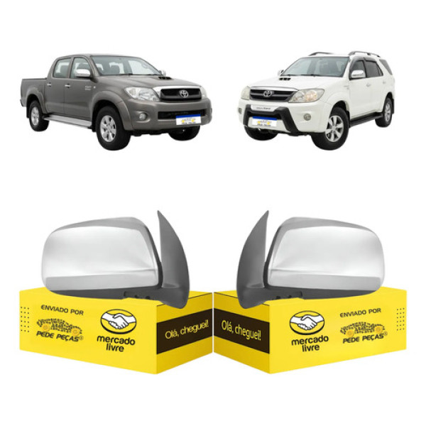 Par Retrovisor Toyota Hilux Sw4 2005 A 2011 Elétrico Cromado