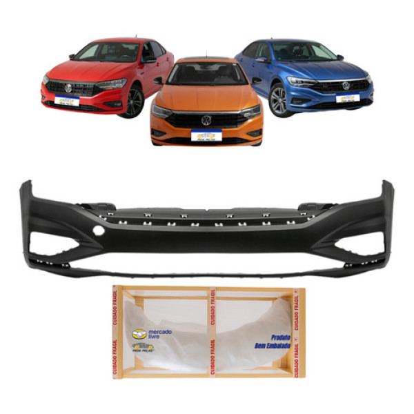 Parachoque Jetta 2019 A 2021 S/ Furo Sensor C/ Furo Reboque Preto
