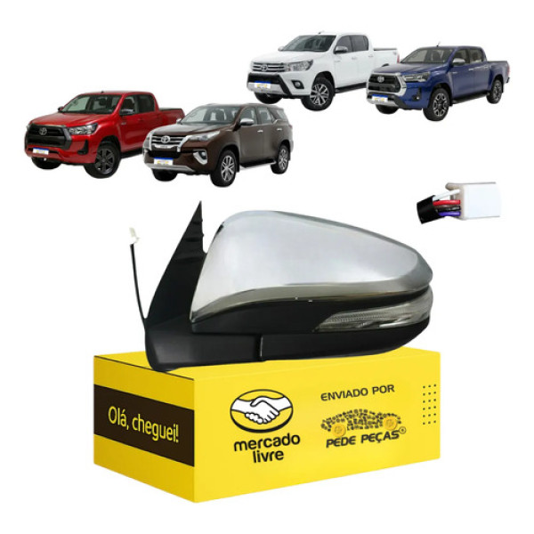 Retrovisor Elétrico Esquerdo Toyota Hilux 2016 2017 A 2025 Esquerdo/motorista
