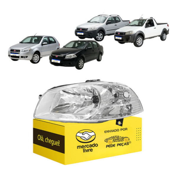 Farol Esquerdo Strada Siena Palio G4 2008 09 10 11 12 A 2019 Esquerdo/motorista