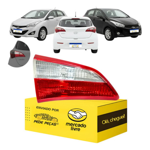Lanterna Tampa Hb20 2012 A 2019 Hb20x 2013 A 2015 Le Esquerdo/motorista Vermelho