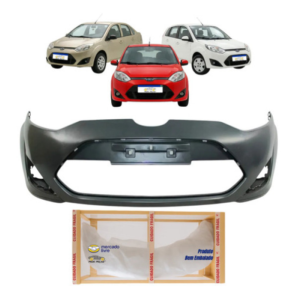Parachoque Fiesta Rocam 2010 2011 2012 2013 2014 Preto Liso Para Pintura