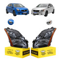 Par Farol Nissan Sentra 2007 2008 2009 Máscara Cinza Ambos Lados