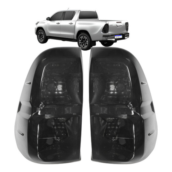 Par Lanterna Toyota Hilux Fumê 2016 2017 2018 2019 2020 Novo Direito Preto