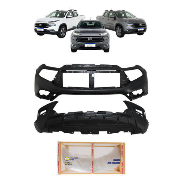 Kit Parachoque + Spoiler Inferior Toro 2022 2023 2024 Novo Preto