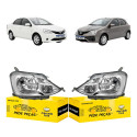 Par Farol Etios 2013 14 15 16 17 2018 Cromado Carcaça Cinza Ambos Lados