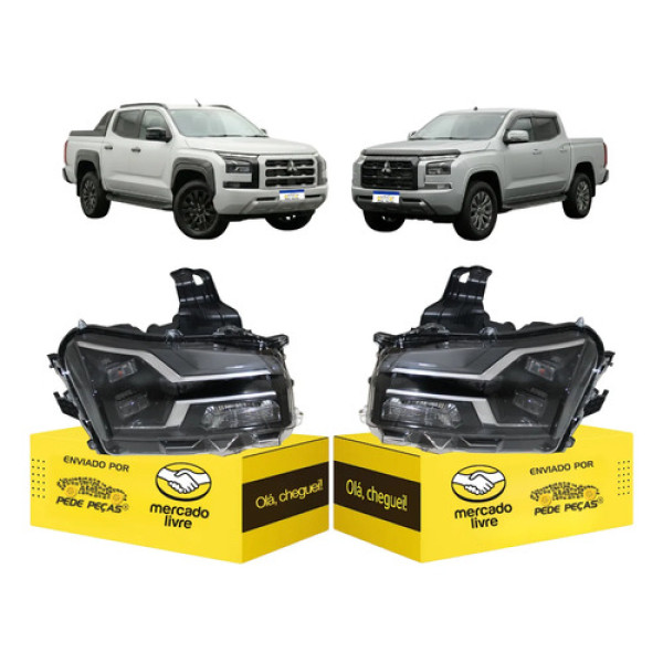 Par Farol Sinaleira Mitsubishi Triton 2026 Full Led Manual Ambos Lados