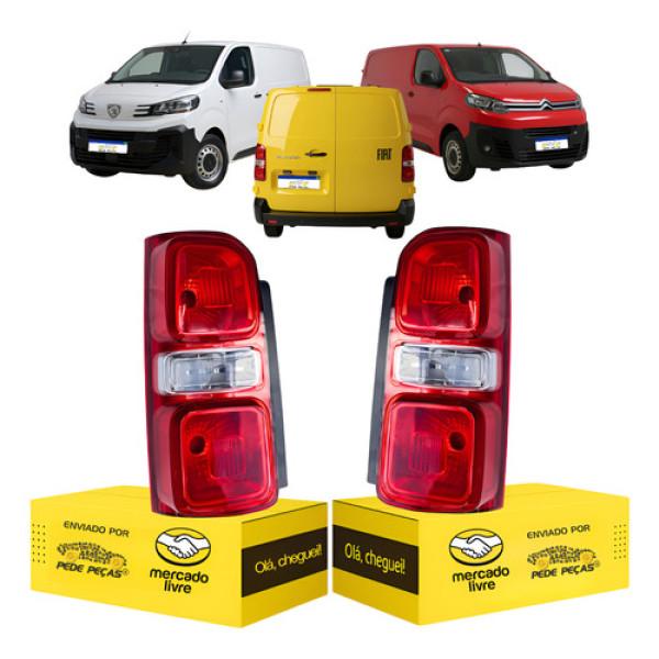 Par Lanterna Expert Jumpy Scudo 2017 2018 2019 A 2025 Novo Ambos Lados Vermelho