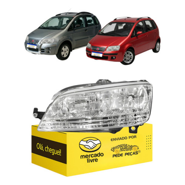 Farol Fiat Idea 2006 2007 2008 2009 2010 Novo L.e Esquerdo