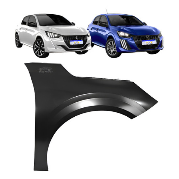 Paralama Peugeot 208 2021 2022 2023 2024 2025 2026 L.d Novo Direito Preto