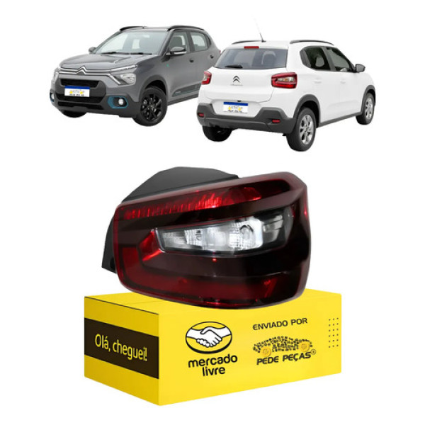 Lanterna Direita Citroen C3 2022 2023 2024 2025 2026 Direito/passageiro Vermelho