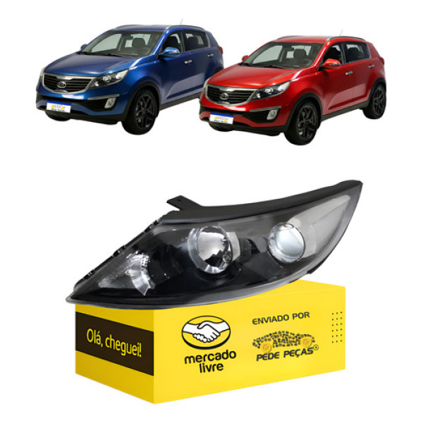 Farol Sportage 2011 2012 2013 2014 2015 S/led Novo L.e Esquerdo/motorista