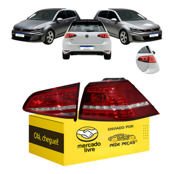 Par Lanterna Sinaleira Golf 2014 2015 2016 2017 L.d Nova Led Direito/passageiro Vermelho