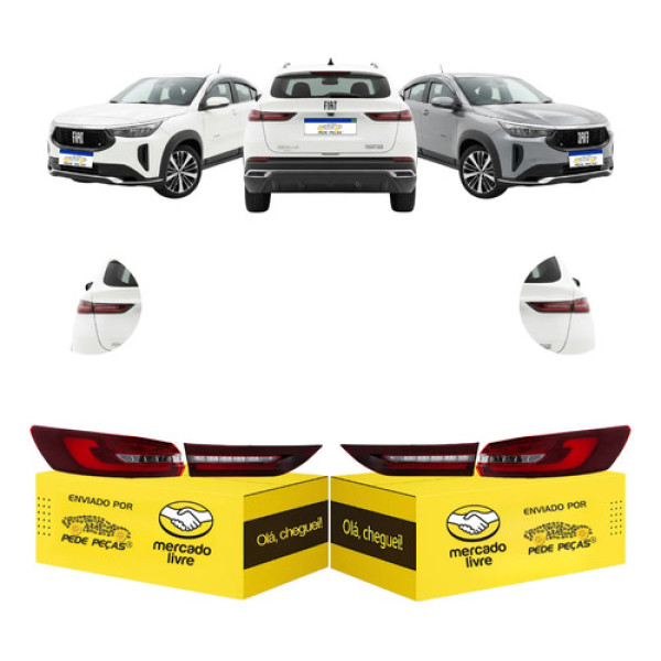 Jogo Lanternas Canto Tampa Fiat Fastback 2023 2024 2025 2026 Ambos Lados Fume