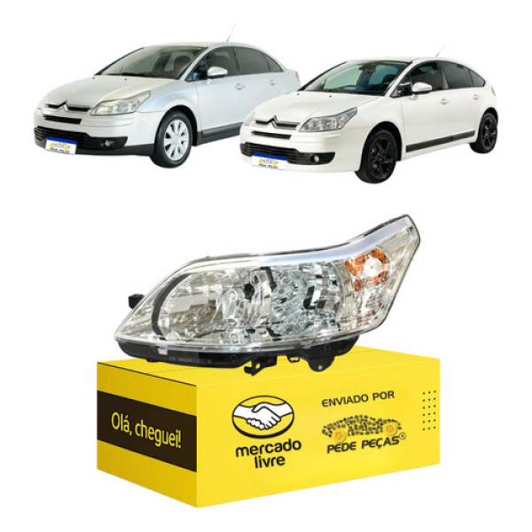 Farol Citroen C4 Pallas Hatch 2007 2008 2009 A 2014 Duplo