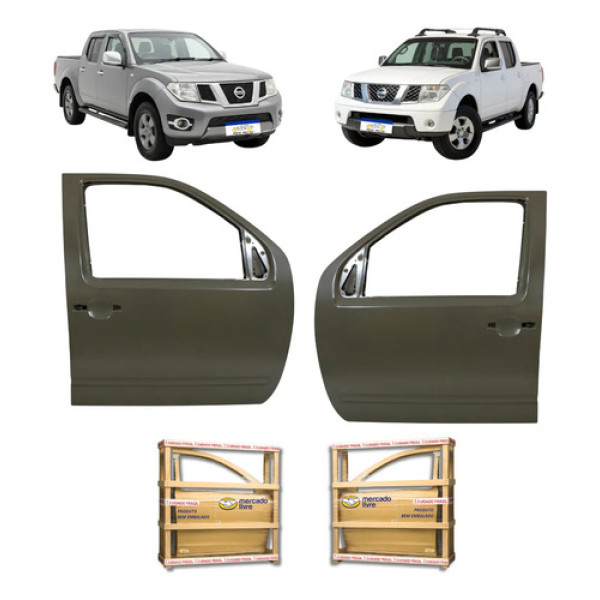 Par Porta Dianteira Nissan Frontier 2008 09 10 A 2016 Nova Dianteira Ambos Cinza