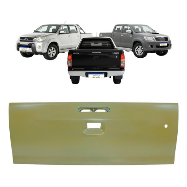 Tampa Traseira Caçamba Hilux 2012 2013 2014 2015 C/f Chave - Cinza