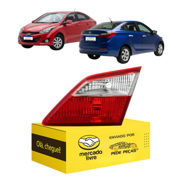 Lanterna Tampa Hb20 Sedan 2013 14 15 2016 2017 2018 2019 L.d Direito/passageiro Vermelho Cristal