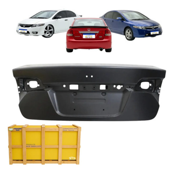 Tampa Traseira Honda New Civic 2007 A 2011 Nova Ex Lsx Se Preto