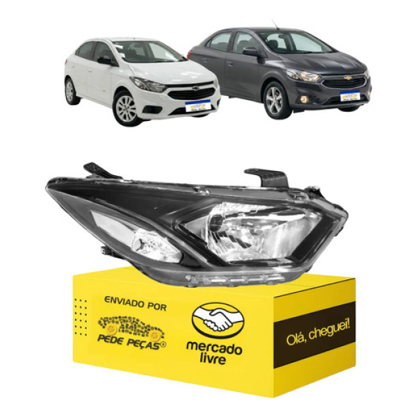 Farol Direito Onix Prisma 2017 2018 2019 2020 2021 Com Led Direito/passageiro