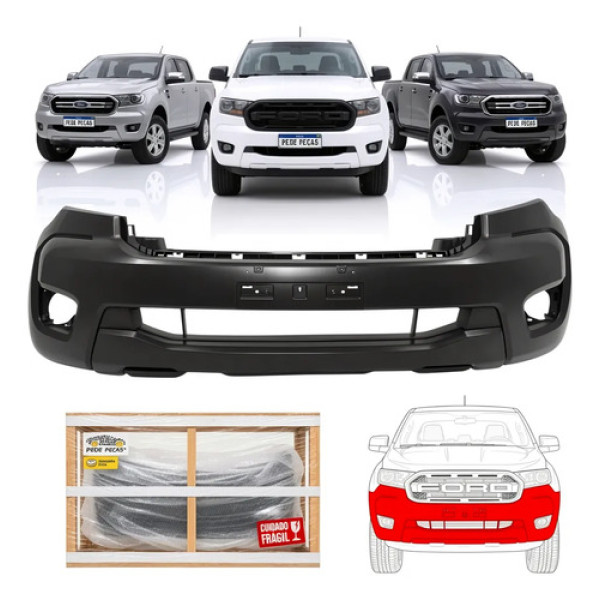 Parachoque Dianteiro Ford Ranger 2020 2021 2022 2023 Preto