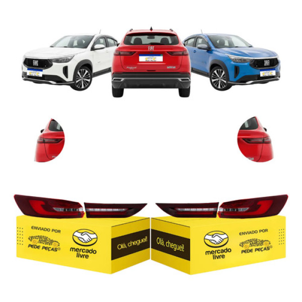 Jogo Lanternas Canto Mala Fiat Fastback 2023 2024 2025 2026 Ambos Lados Fume