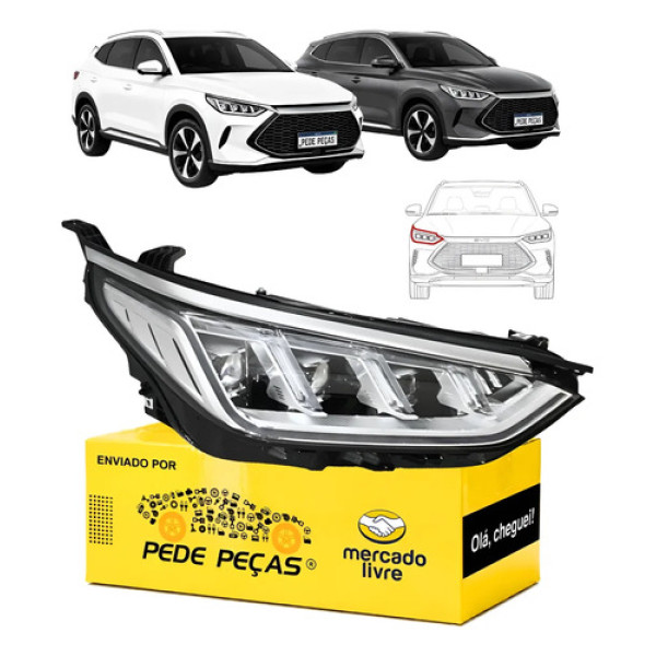 Farol Sinaleira Byd Song Plus 2023 A 2025 Full Led Novo Ld Direito/passageiro