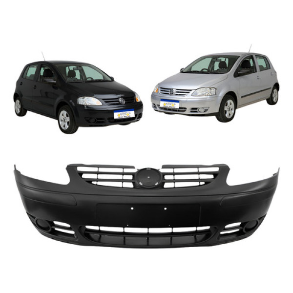 Parachoque Dianteiro Fox 2003 A 2008 Sem Furo Preto Liso 