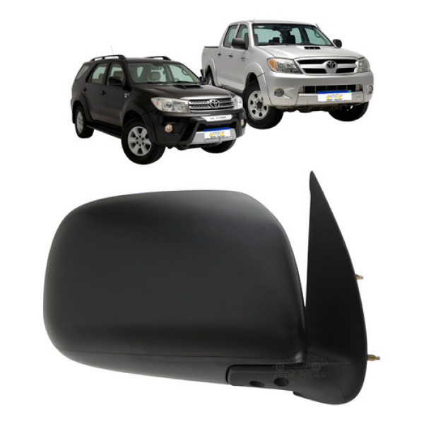 Retrovisor Manual Toyota Hilux 2006 A 2015 Preto Texturizado