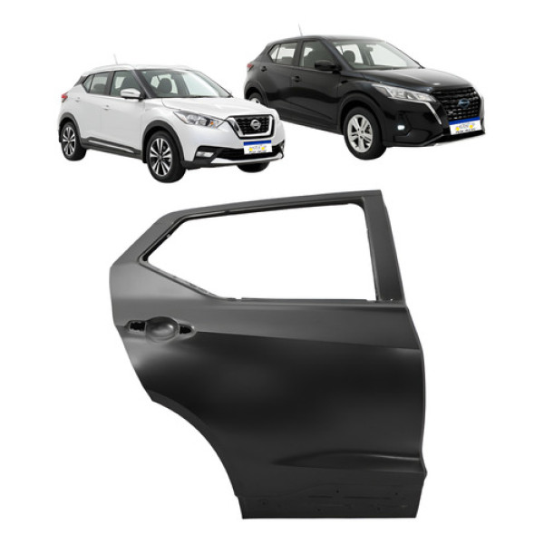 Porta Traseira Kicks 2017 2018 2019 2020 2021 22 A 2024 L.d Preto Traseira Direito/passageiro