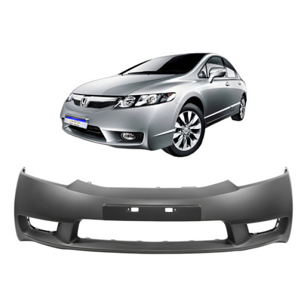 Parachoque Honda Civic 2009 2010 2011 C/ Ressalto Placa Preto