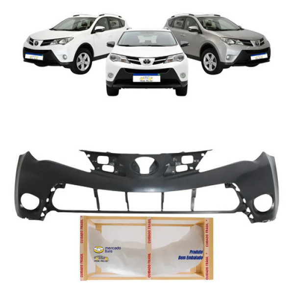 Parachoque Dianteiro Superior Rav4 2013 2014 2015 Preto Liso Para Pintura