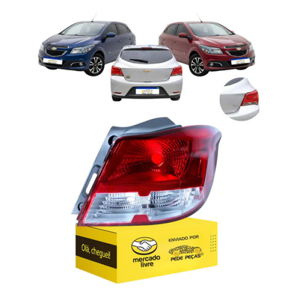 Lanterna Sinaleira Onix 2013 14 15 16 Joy 17 2018 Cristal Ld Direito/passageiro Vermelho Cristal