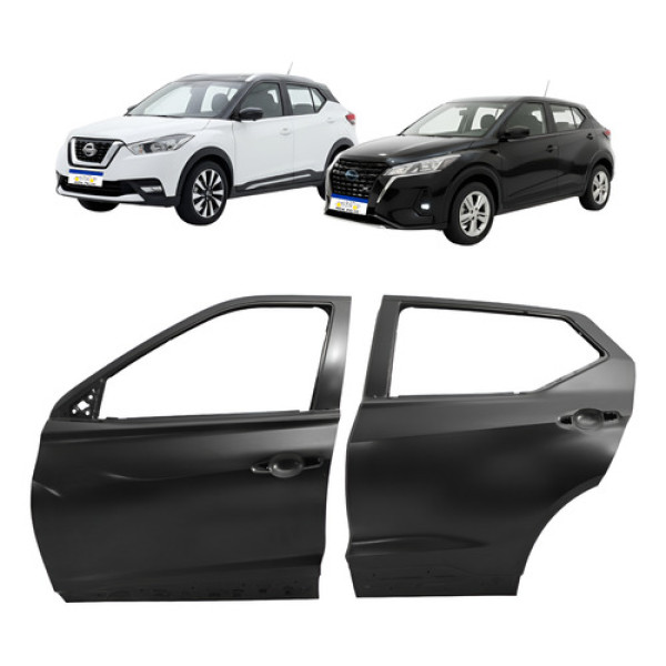 Par Porta Dianteira E Traseira Nissan Kicks 2017 A 2024 L.e Preto Traseira Esquerdo Motorista