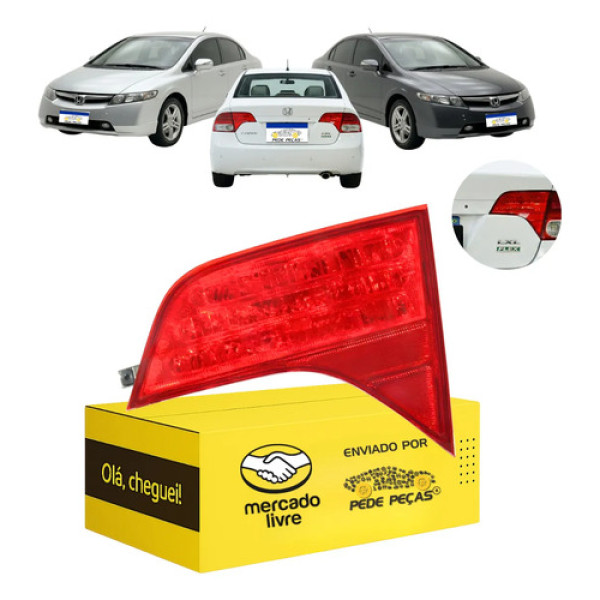 Sinaleira Tampa Honda Civic 2007 2008 2009 2010 2011 Direita Direito/passageiro Vermelho