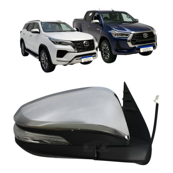 Retrovisor Toyota Hilux 2016 A 2025 Elétrico Cromado C/pisca