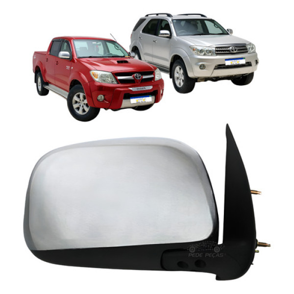Retrovisor Ld Toyota Hilux Sw4 2006 A 2015 Cromado Manual  Direito