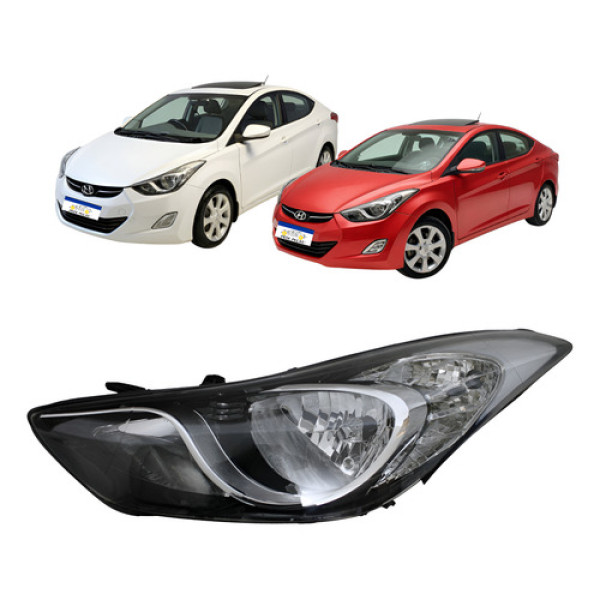 Farol Hyundai Elantra 2011 2012 2013 2014 Cromado Manual Esquerdo/motorista
