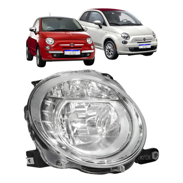 Farol Fiat 500 2008 2009 2010 2011 2012 A 2015 Superior Ld
