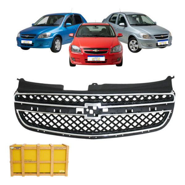 Grade Gm Celta Prisma 2012 2013 2014 2015 2016 Com Friso Preto Cromado