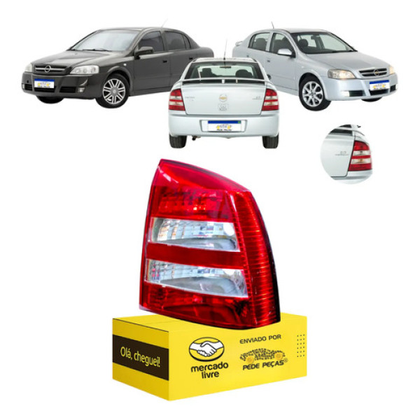 Sinaleira Traseira Gm Astra Sedan 2003 04 05 06 07 A 2011 Ld Direito/passageiro Vermelho/cristal