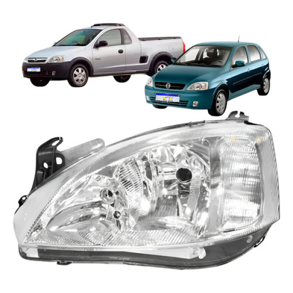 Farol Chevrolet Corsa Montana   2003 2004 05 06 07 08 Le Esquerdo/motorista Farol Chevrolet Corsa Montana   2003 2004 05 06 07 08 Le Esquerdo/motorista