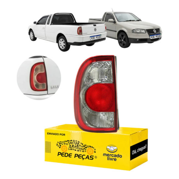 Lanterna Volkswagen Saveiro G4 2006 2007 2008 2009 Fumê Le Esquerdo/motorista Vermelho/fumê