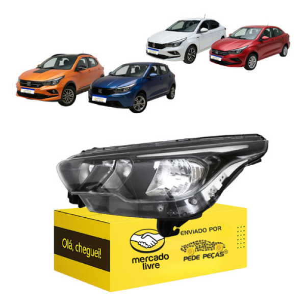 Farol Fiat Argo Cronos 2017 2018 2019 2020 A 2021 C/led Novo