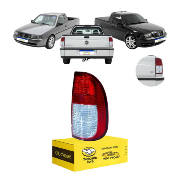 Sinaleira Traseira Saveiro 1998 99 2000 01 02 03 04 2005 Ld Direito/passageiro Vermelho/cristal