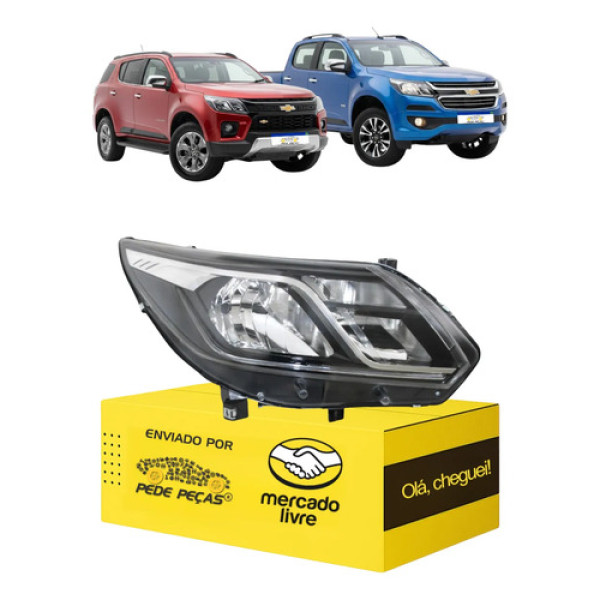 Farol S10 Trailblazer 2017 2018 19 20 21 22 A 2024 C/led Ld Direito/passageiro