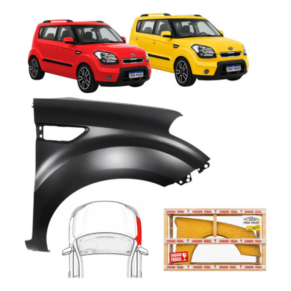Paralama Kia Soul 2009 A 2014 C/furo Ex U.101 Novo Ld